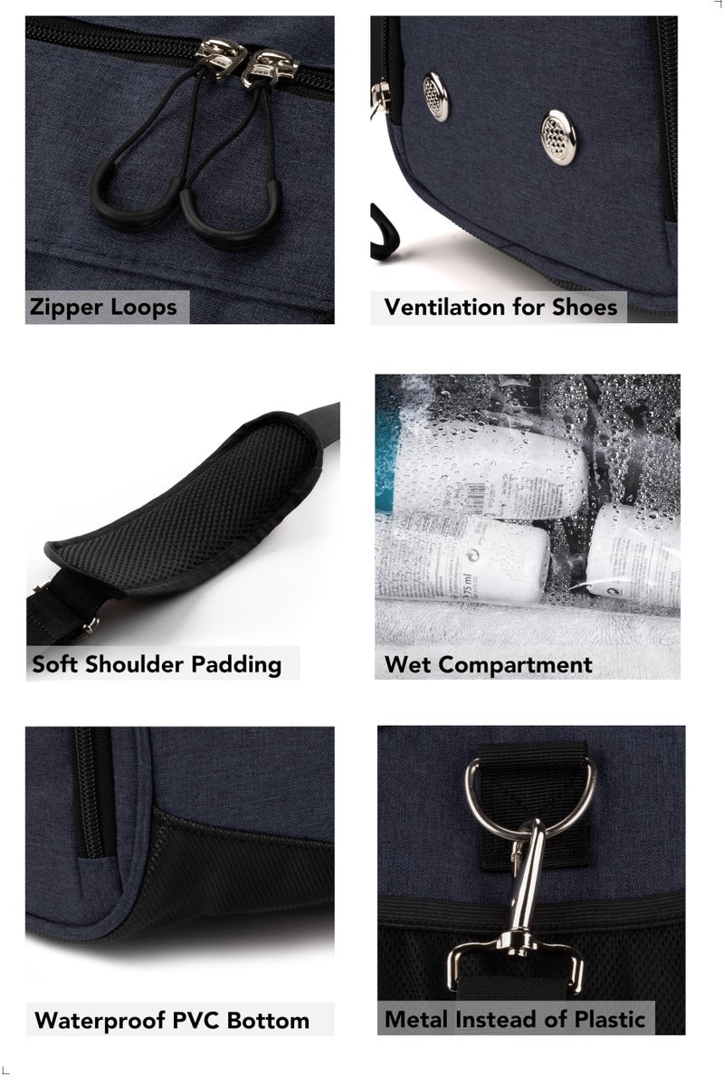 FitgriffÂ® Gym Bag V1 for Men & Women with Shoe & Wet Compartment - Duffle Bag for Travel, Sports, Fitness & Workout (Navy Blue, 23 x 12 x 12â€³ (M)) - Image 2